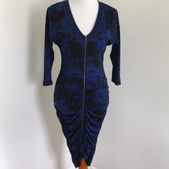 BCBG Maxazria V-Neck Zip Front Dress - Picture 4 of 6